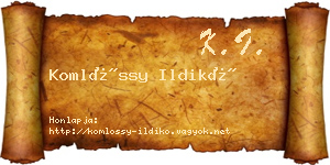 Komlóssy Ildikó névjegykártya