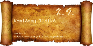 Komlóssy Ildikó névjegykártya