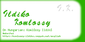 ildiko komlossy business card