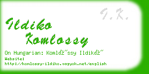 ildiko komlossy business card